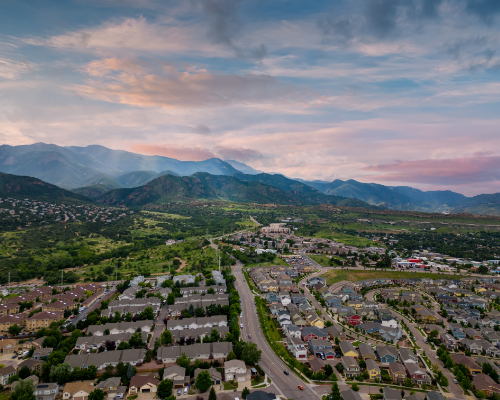 Colorado Front Range neighborhood in early spring