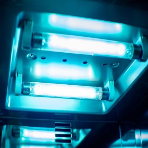 Air Sanitizing UVC light inside aluminum air duct